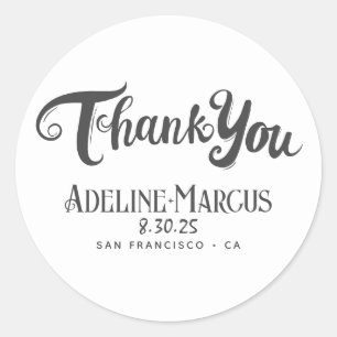 Sticker Rond Dîner de répétition manuscrit amusant Merci