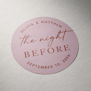 Sticker Rond Dîner De Répétition Rose. Nuit avant le romantisme