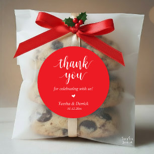 Sticker Rond Dîner Rustique moderne Mariage Merci Cadeaux