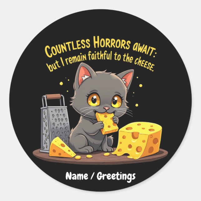 Sticker Rond D'Innombrables Horreurs Attendent, Mais Je Reste F (Devant)
