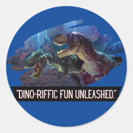 Sticker Rond dino - formidable fondu