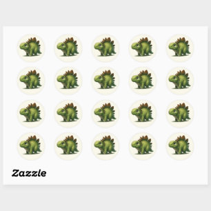 Sticker Rond Dino Stegosaurus - Dino Kammli Friends
