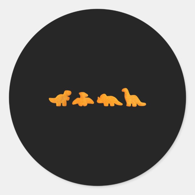 Sticker Rond Dinos Chicken Nuggets Pattern _ Funny Realistic Di (Devant)