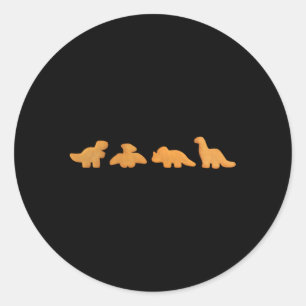 Sticker Rond Dinos Poulet Nuggets Motif Réaliste Dino