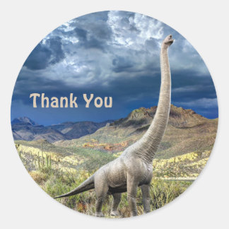 Sticker Rond Dinosaur Jurassic Park Merci Beau