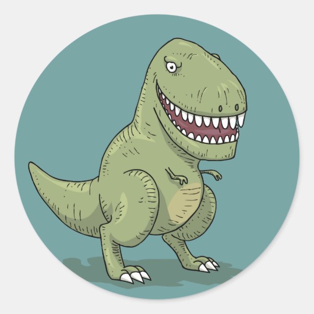 Sticker Rond Dinosaur T Rex (Devant)