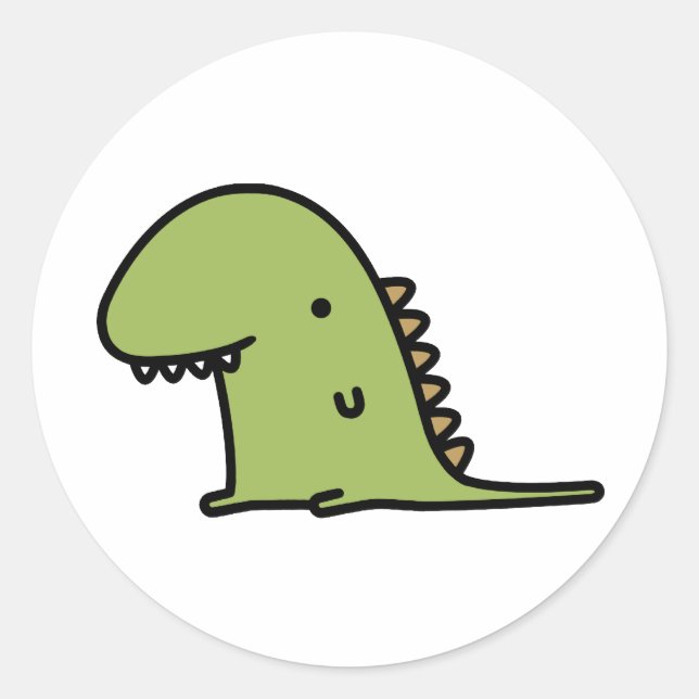 Sticker Rond Dinosaure (Devant)