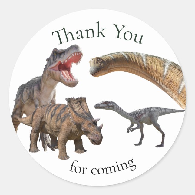Sticker Rond Dinosaures du monde jurassique (Devant)