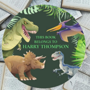 Sticker Rond Dinosaures ENFANTS LIVRE jungle