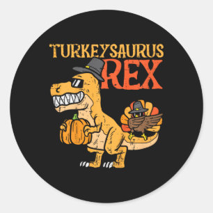 Sticker Rond Dinosaurus Turquie Rex Dab Dinde Dino Enfant Garço