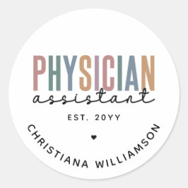 Sticker Rond Diplôme d'adjoint de médecin PA personnalisé