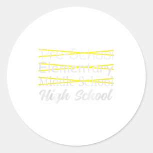 Sticker Rond Diplômé de collège fin d'études collégiales humour
