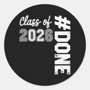 Sticker Rond Diplômé de la promotion 2026 26 Diplômé fier