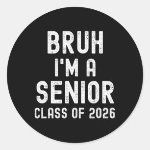 Sticker Rond Diplômé de la promotion 2026, Terminale 2026, Term
