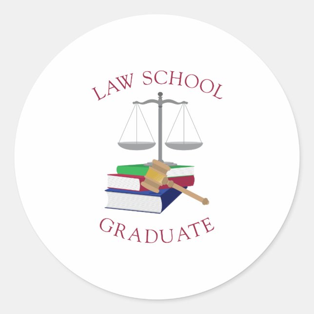 Sticker Rond Diplômé de l'école de droit (Devant)