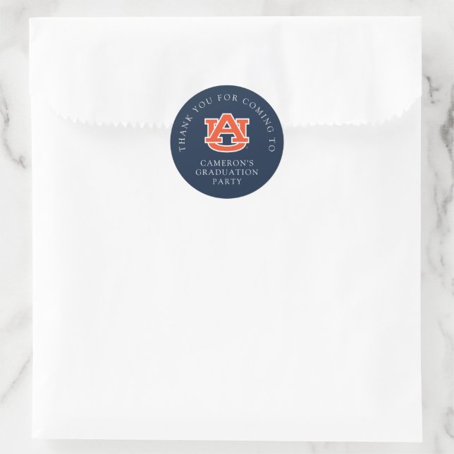 Sticker Rond Diplôme de l'Université d'Auburn - Auburn Tigers (Sac)