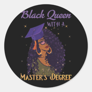 Sticker Rond Diplôme de maîtrise de la Reine noire