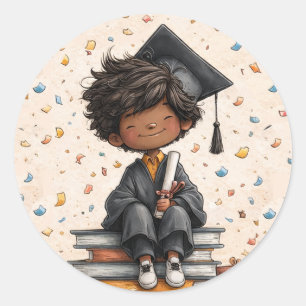 Sticker Rond Diplômé de maternelle joueur