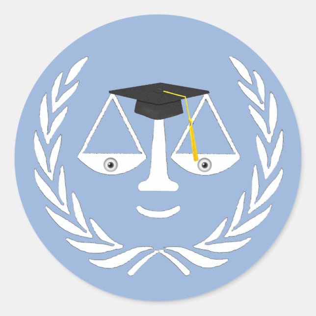 Sticker Rond Diplôme d'études de droit (Devant)