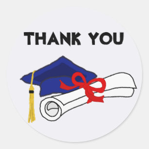 Sticker Rond Diplôme d'études supérieures Merci