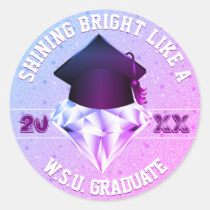 Sticker Rond Diplôme Diamant Promotion Enveloppe Scellée