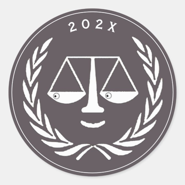 Sticker Rond Diplôme d'une école de droit d'avocat (Devant)