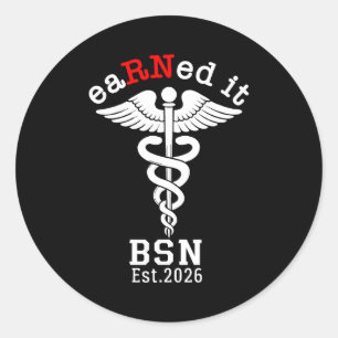 Sticker Rond Diplômé(e) en soins infirmiers en 2026 - diplômé(e