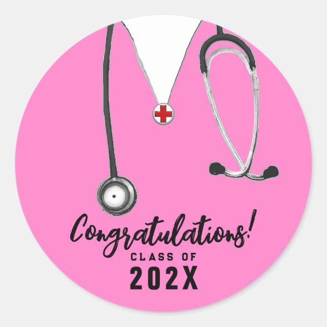 Sticker Rond Diplôme en infirmière 2025 (Devant)