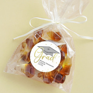 Sticker Rond Diplômé Gold Calligraphie Diplômé Diplômé Cap