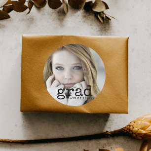 Sticker Rond Diplôme photo de script rustique