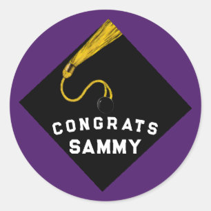 Sticker Rond Diplôme Violet