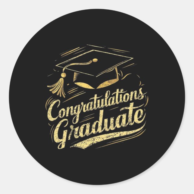 Sticker Rond Diplômé Vous L'Avez Fait Cl De 2024 Graduation (Devant)
