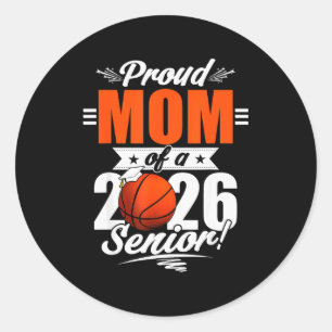 Sticker Rond Diplômée 2026 Maman fière d'un terminale de Basket