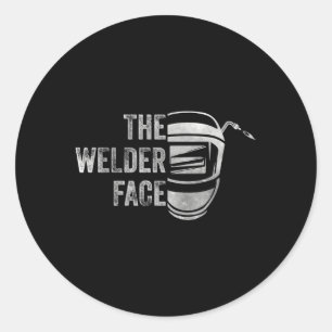 Sticker Rond Dire Souder Un Visage Soudeur Fort
