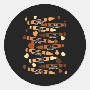 Sticker Rond Dirigeants Rêvent Comme Martin Histoire Noire Afri