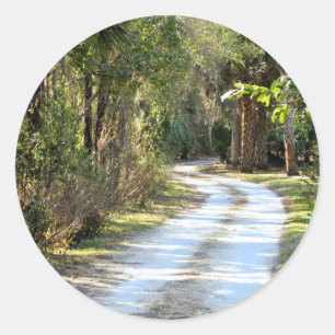 Sticker Rond Dirt Road à Micanopy, Floride