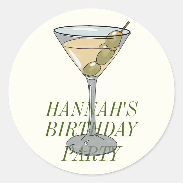 Sticker Rond Dirty Martini Anniversaire (Devant)
