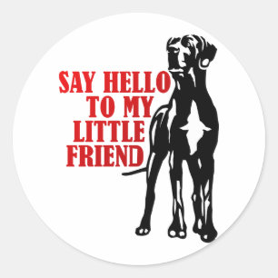 Sticker Rond dis bonjour à mon petit ami