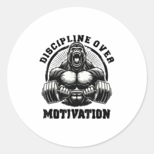 Sticker Rond Discipline Plutôt que Motivation Citations de Musc
