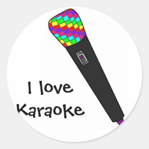 Sticker Rond disco microphone
