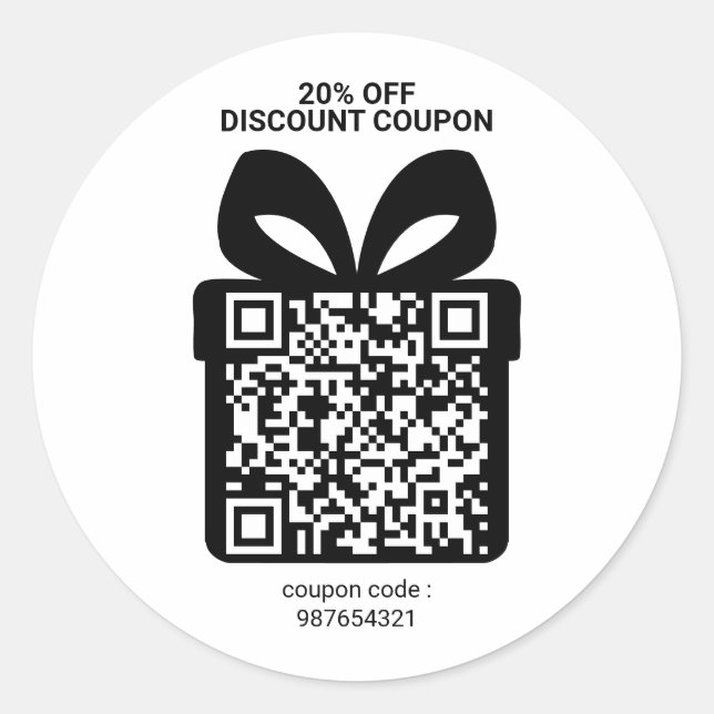 Sticker Rond Discount Coupon QR Code Ads Marketing (Devant)