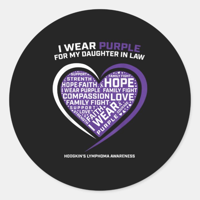 Sticker Rond Disease Daughter in Law Hodgkins Lymphoma (Devant)