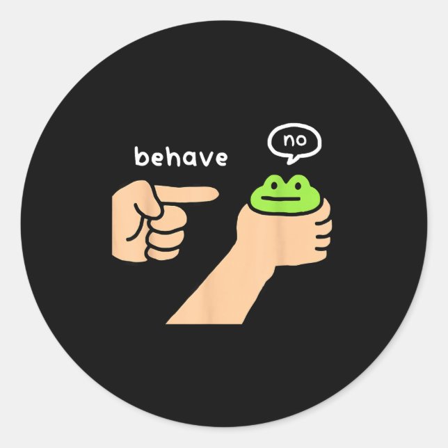 Sticker Rond Dishonest Frog Funny Frog Meme Behave No Animals J (Devant)