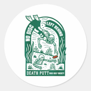 Sticker Rond Disque Ancien Golf Aucun Disque Laissé Derrière Dr