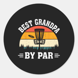 Sticker Rond Disque de golf Frisbee Golfeur Meilleur Grand-Père