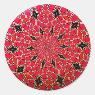 Sticker Rond Disque Mandala en mosaïque italienne rose