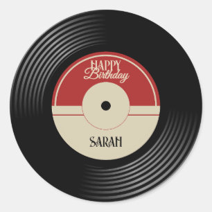 Sticker Rond Disque Vinyle Personnalisé Anniversaire