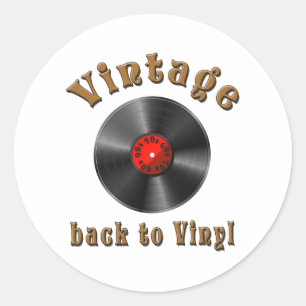 Sticker Rond Disque vinyle rétro, vinyle, vintage, vieille chan