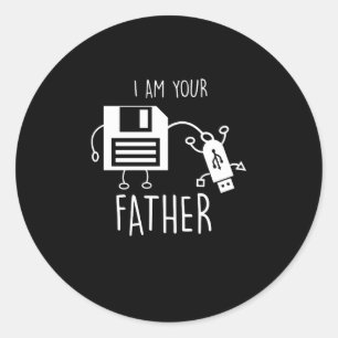 Sticker Rond Disquette amusante USB Je suis votre père