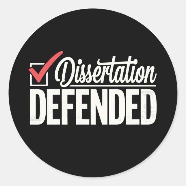 Sticker Rond Dissertation Défendu Doctorat Diplômé (Devant)